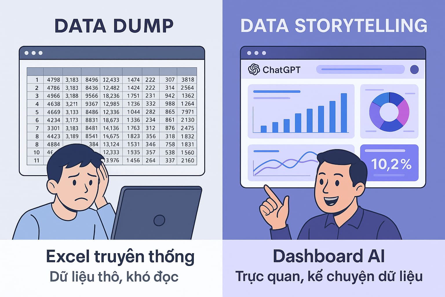 tạo dashboard bằng chat gpt