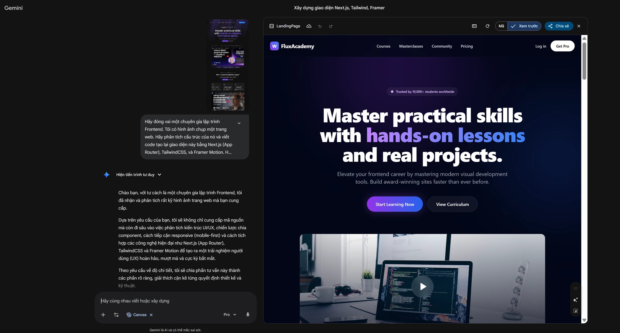 thiết kế website bằng AI, automation, lading page