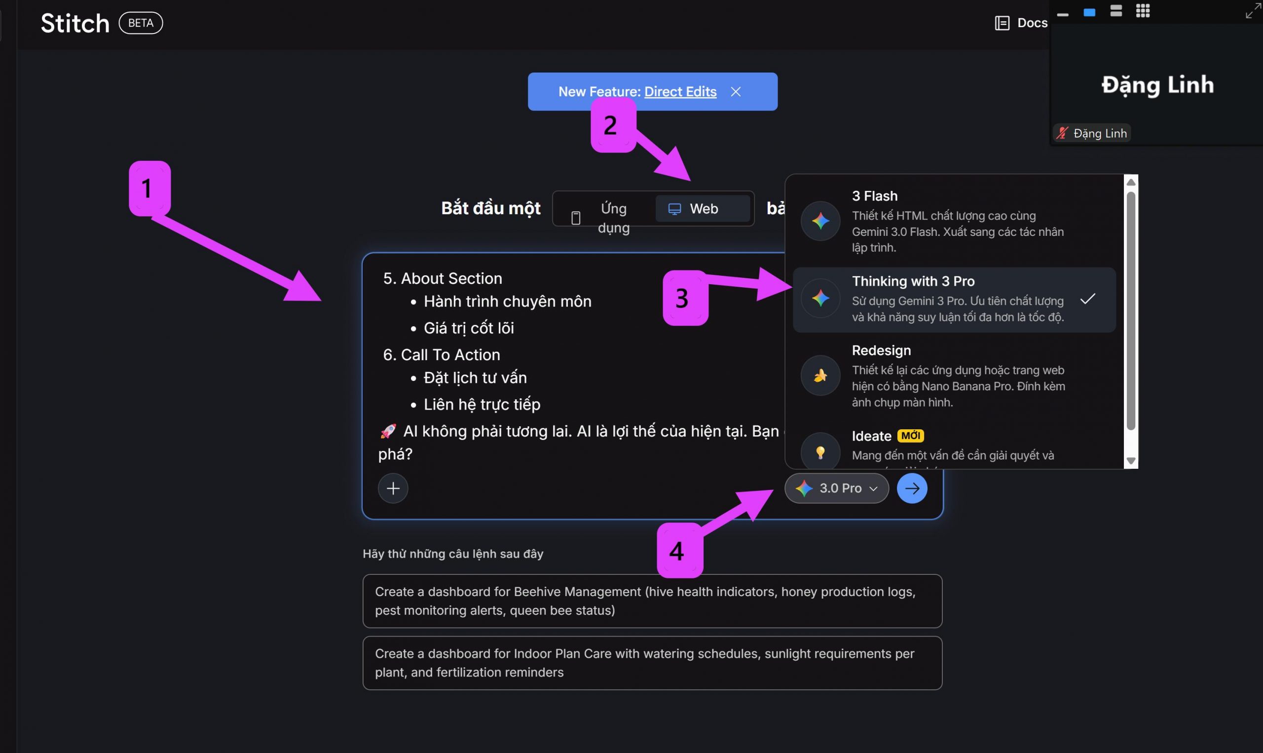 thiết kế website bằng AI, automation, lading page